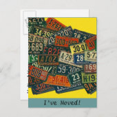 Briefkaart  licentie Borden Ik heb verplaatst Adre (Voorkant / Achterkant)
