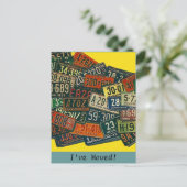 Briefkaart  licentie Borden Ik heb verplaatst Adre (Staand voorkant)