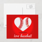 briefkaart, liefde, honkbal briefkaart (Voorkant / Achterkant)