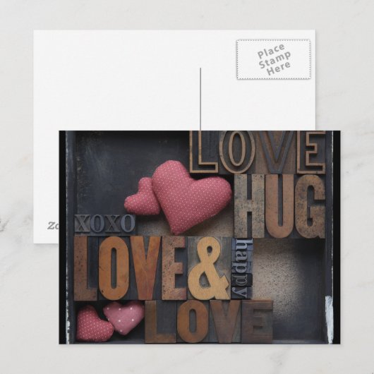 briefkaart liefdesharten (Voorkant / Achterkant)