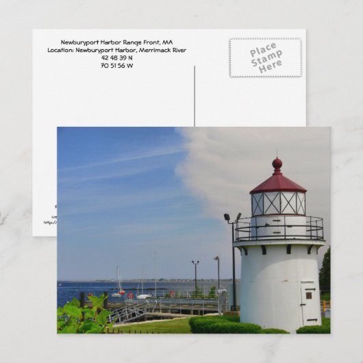 Briefkaart Lighthouse Newburyport Harbor Front (Voorkant / Achterkant)