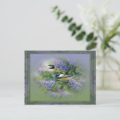 Briefkaart Lilacs & Birds (Staand voorkant)