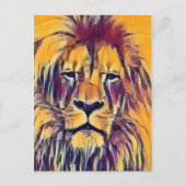 Briefkaart Lion Vibrant Art (Voorkant)
