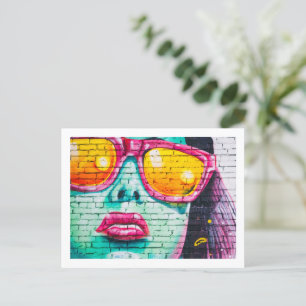 Briefkaart - Lippenstift Urban Street Art