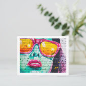 Briefkaart - Lippenstift Urban Street Art (Staand voorkant)
