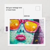 Briefkaart - Lippenstift Urban Street Art (Voorkant / Achterkant)