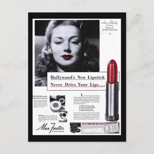 Briefkaart- lipstick Advertisatie Briefkaart (Voorkant)