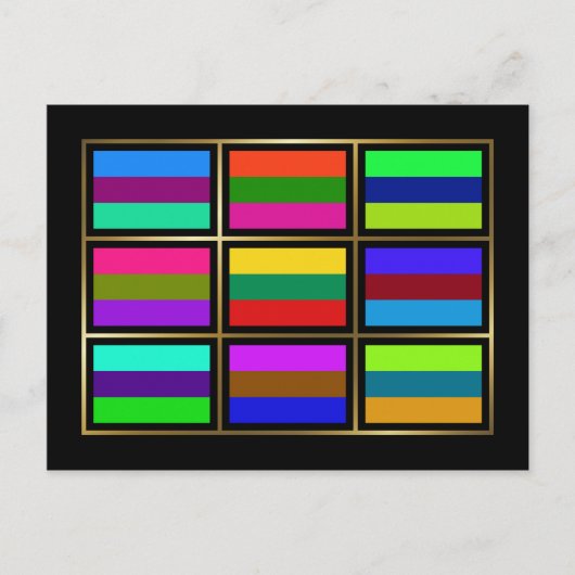 Briefkaart Litouwen Multihue Flags (Voorkant)