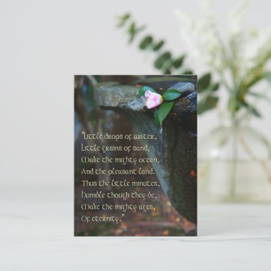 briefkaart "Little Dingen" gedicht (Staand voorkant)