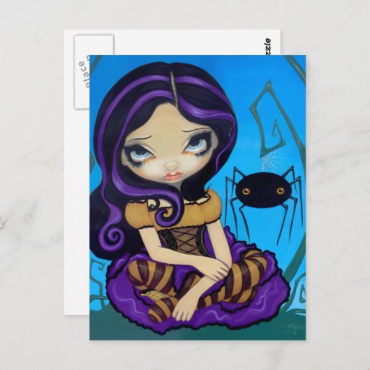 briefkaart "Little Miss Muffet" (Voorkant / Achterkant)