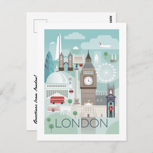 Briefkaart Londen (Voorkant / Achterkant)