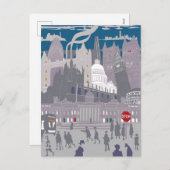 Briefkaart Londen Skyline Illustratie Kunstwerk (Voorkant / Achterkant)
