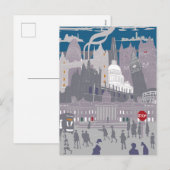Briefkaart Londen Skyline Illustratie Kunstwerk (Voorkant / Achterkant)