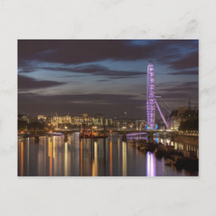 Briefkaart: London Eye and Thames River 's nachts Briefkaart