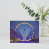 Briefkaart London Eye Blue Twilight, Londen Vereni (Staand voorkant)