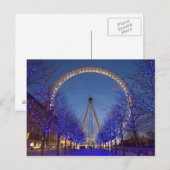 Briefkaart London Eye Blue Twilight, Londen Vereni (Voorkant / Achterkant)