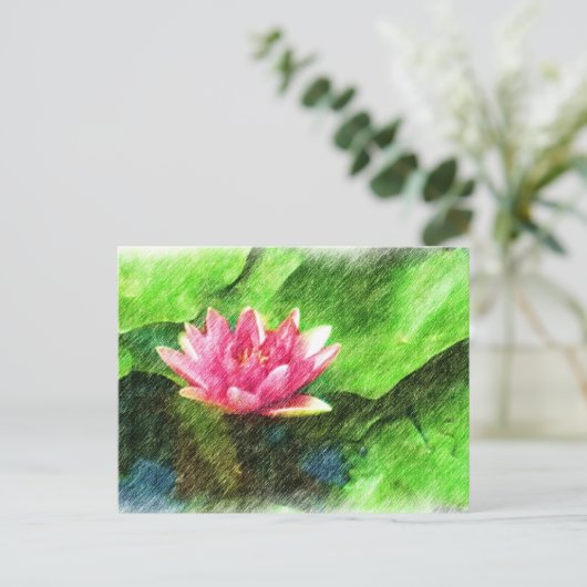 Briefkaart Lotus Flower (Staand voorkant)