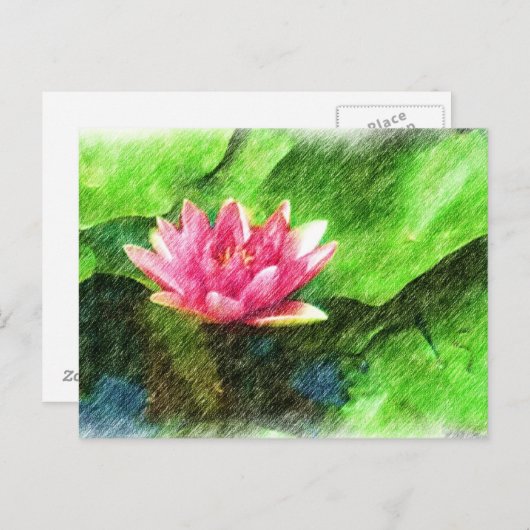 Briefkaart Lotus Flower (Voorkant / Achterkant)