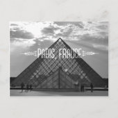 Briefkaart Louvre van Parijs Black en White (Voorkant)