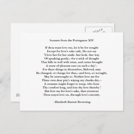 Briefkaart-Love Art-Love Poem 13 Briefkaart (Voorkant / Achterkant)