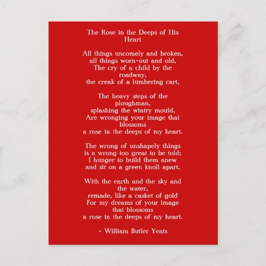 Briefkaart-Love Art-Love Poem 1 Briefkaart (Voorkant)