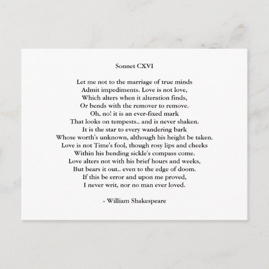 Briefkaart-Love Art-Love Poem 6 Briefkaart (Voorkant)