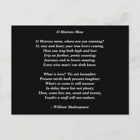 Briefkaart-Love Art-Love Poem 8 Briefkaart (Voorkant)