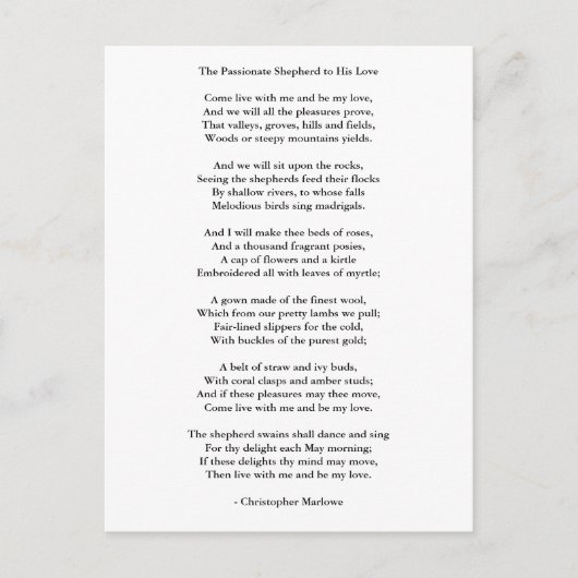 Briefkaart-Love Art-Love Poem 9 Briefkaart (Voorkant)