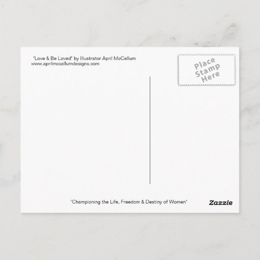 BRIEFKAART LOVE & BE LOVED by April McCallum (Achterkant)
