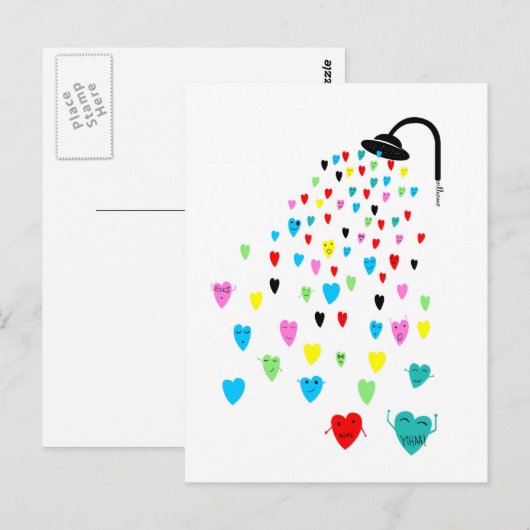briefkaart "Love Shower" (Voorkant / Achterkant)