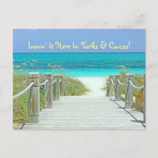 briefkaart, "LOVIN' IT HERE IN TURKS & CAICOS!" Briefkaart (Voorkant)