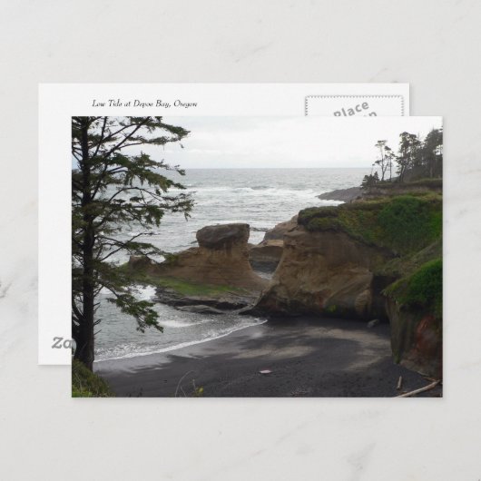 briefkaart "Low Tide at Depoe Bay, Oregon" (Voorkant / Achterkant)