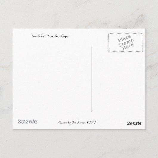 briefkaart "Low Tide at Depoe Bay, Oregon" (Achterkant)