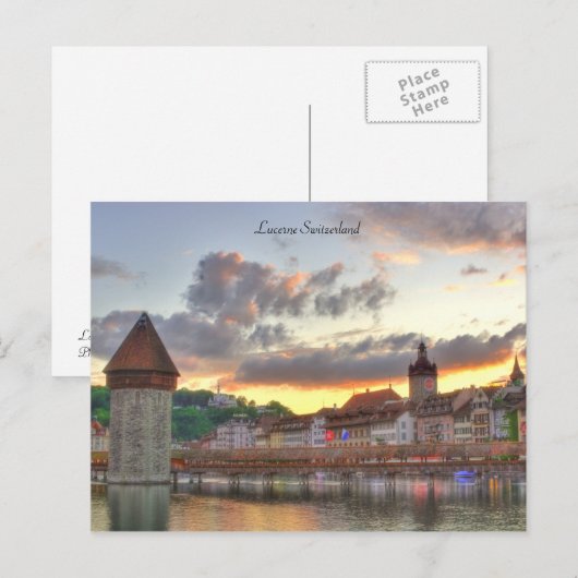 Briefkaart Luzern Zwitserland Oude afvalberg (Voorkant / Achterkant)