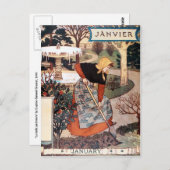 Briefkaart: maand januari - Janvier Briefkaart (Voorkant / Achterkant)