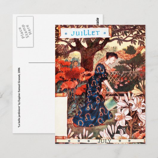 Briefkaart: maand juli - juli briefkaart (Voorkant / Achterkant)