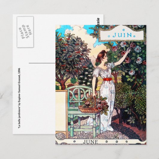 Briefkaart: maand juni - juni briefkaart (Voorkant / Achterkant)