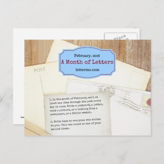 Briefkaart maand letters (Voorkant / Achterkant)