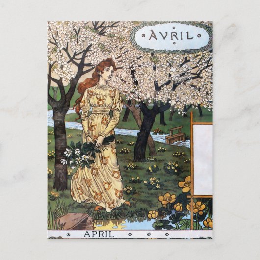 Briefkaart: Maand van april - Avril Briefkaart (Voorkant)