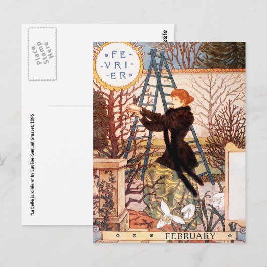 Briefkaart: Maand van februari - Février Briefkaart (Voorkant / Achterkant)