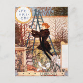 Briefkaart: Maand van februari - Février Briefkaart (Voorkant)