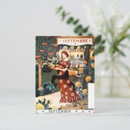 Briefkaart: Maand van September - Septembre Briefkaart (Staand voorkant)