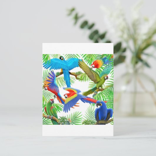 Briefkaart Macaw Oerwoud (Staand voorkant)