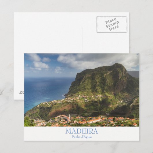Briefkaart Madeira - Penha d'Aguia met tekst (Voorkant / Achterkant)