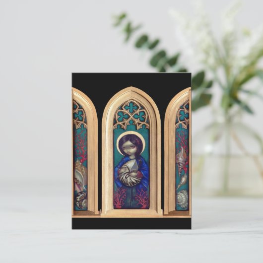 briefkaart "Madonna of the Shells" (Staand voorkant)