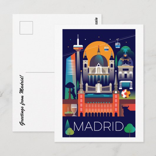 Briefkaart Madrid (Voorkant / Achterkant)