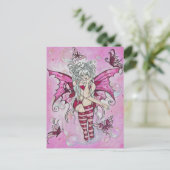 briefkaart "Magenta Fairy" (Staand voorkant)