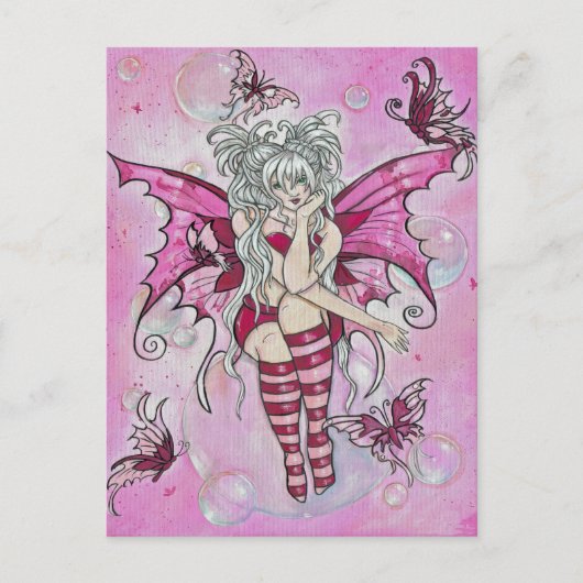 briefkaart "Magenta Fairy" (Voorkant)