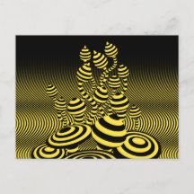 Briefkaart Magische paddenstoelen met optische geo