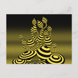 Briefkaart Magische paddenstoelen met optische geo